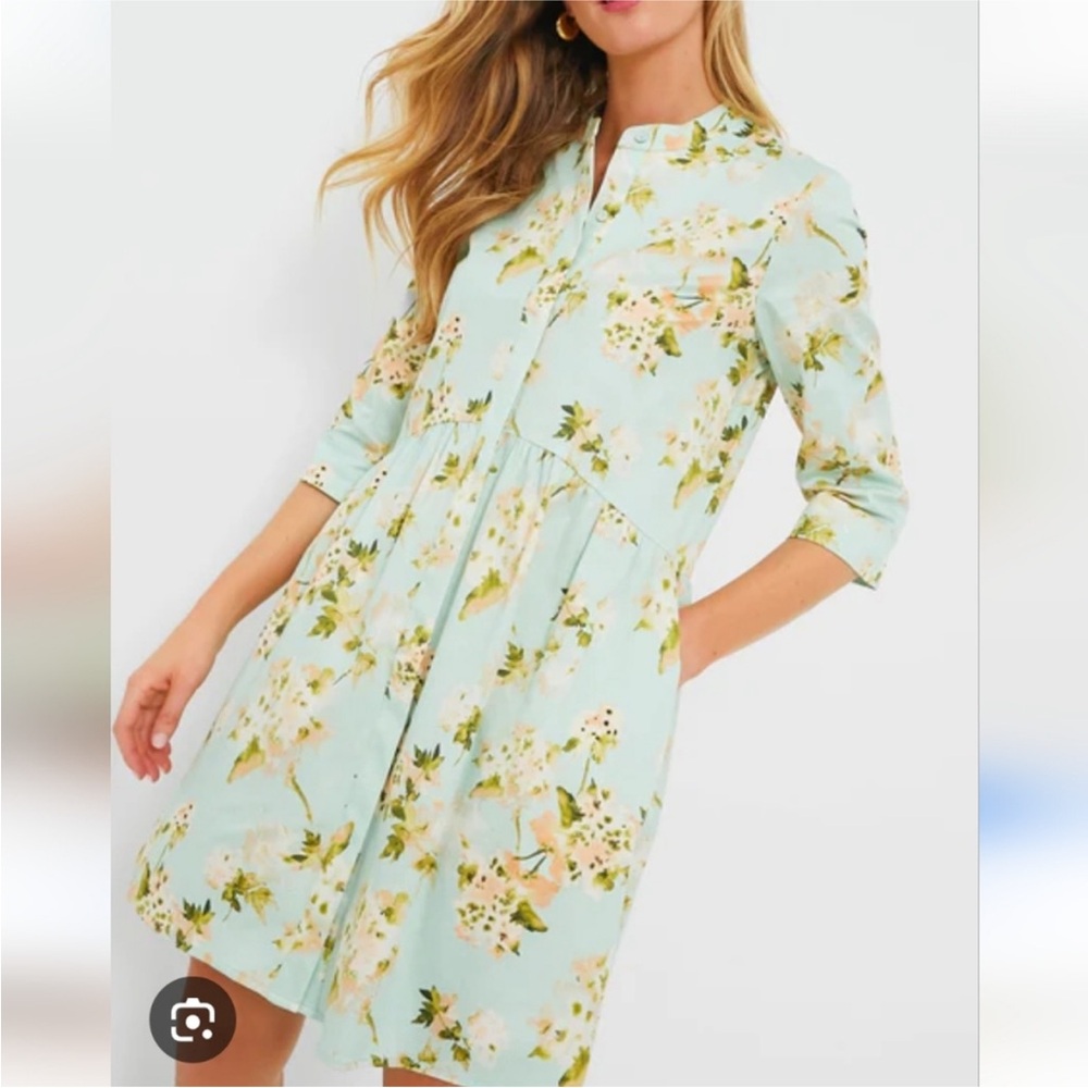 Tuckernuck aqua watercolor floral Marlena dress, size medium.